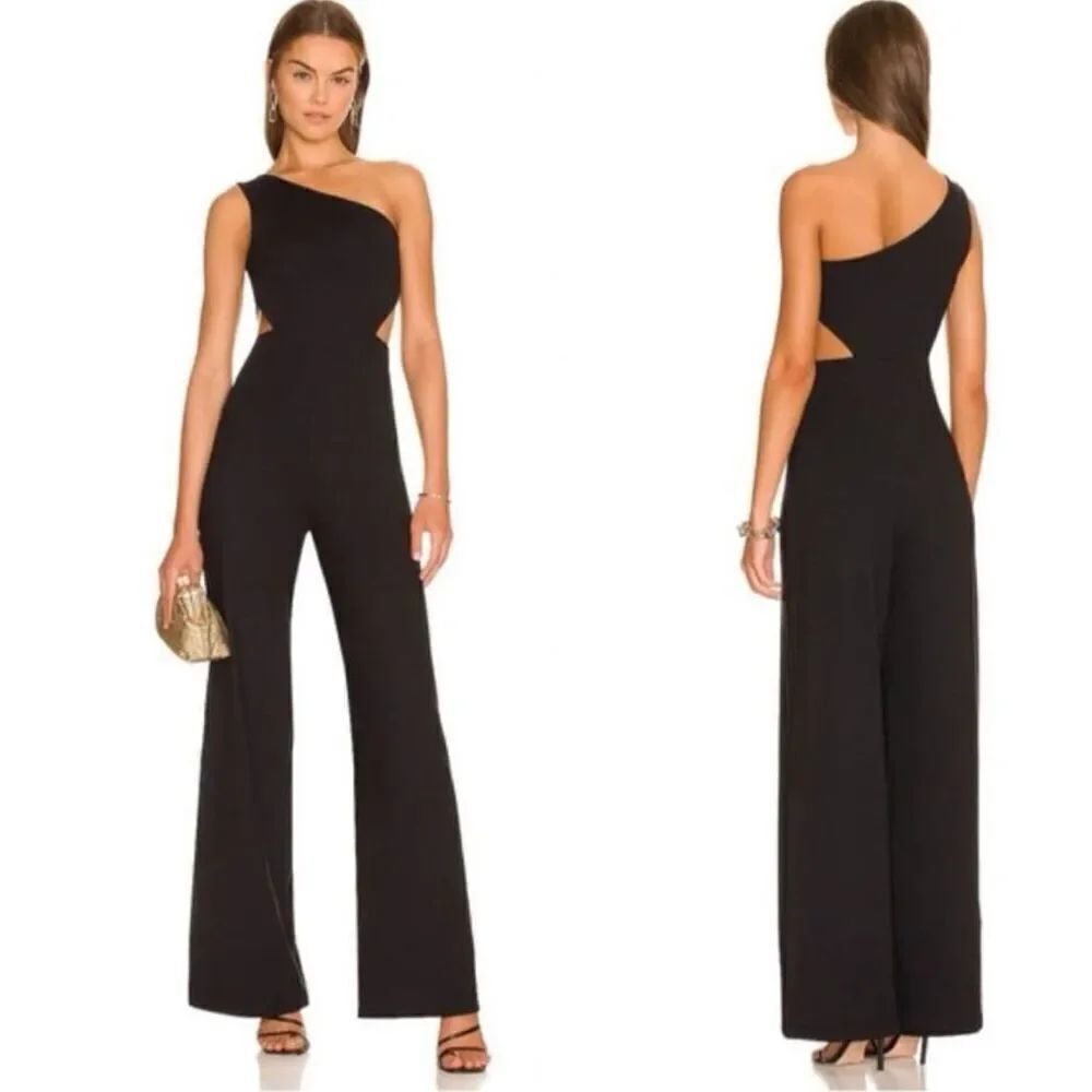 Susana Monaco One Arm Cut Out Jumpsuit in Midnight NWT Size XL